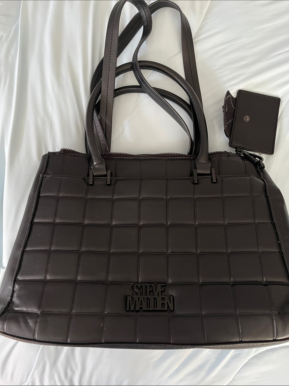 Steve Madden Quilted Tote in Black